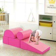 5-Piece Kids Climb Crawl Activity Playset Pink Indoor Foam Blocks Soft Play Fun