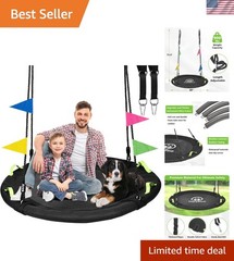 48 inch Tree Swing, Larger Saucer Flying Swing for Whole Family, 900lbs Weigh…