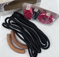 IKEA EKORRE Gym Rings Kids Swing Rope Wooden Handles Climbing Set EUC