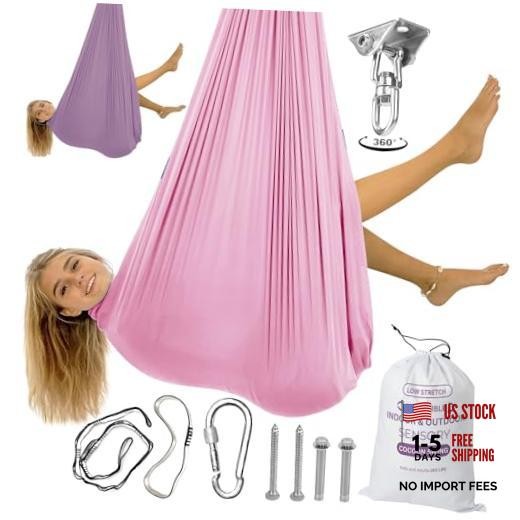 Double Layer Reversible Sensory Swing | Outdoor and Indoor Swing Pink/Purple
