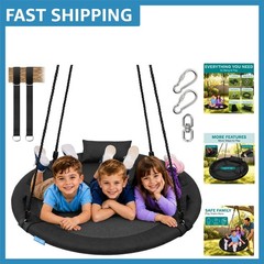 Heavy Duty 40-Inch Tree Swing – 900lb Capacity with Adjustable Ropes & Spinner