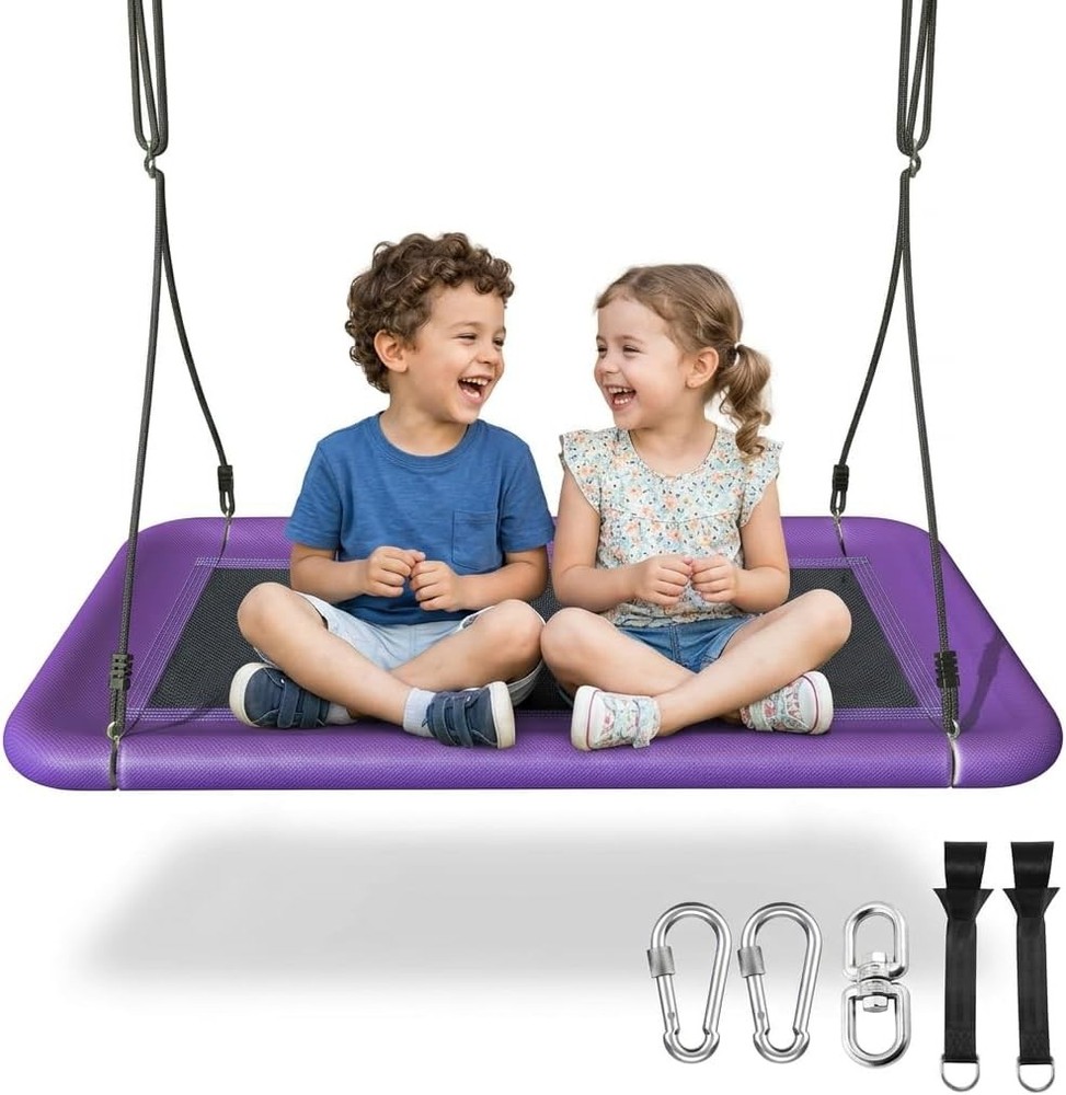 Everyfun Tree Swing for Kids and Adults, 60″ Waterproof Rectangle Platform Swing