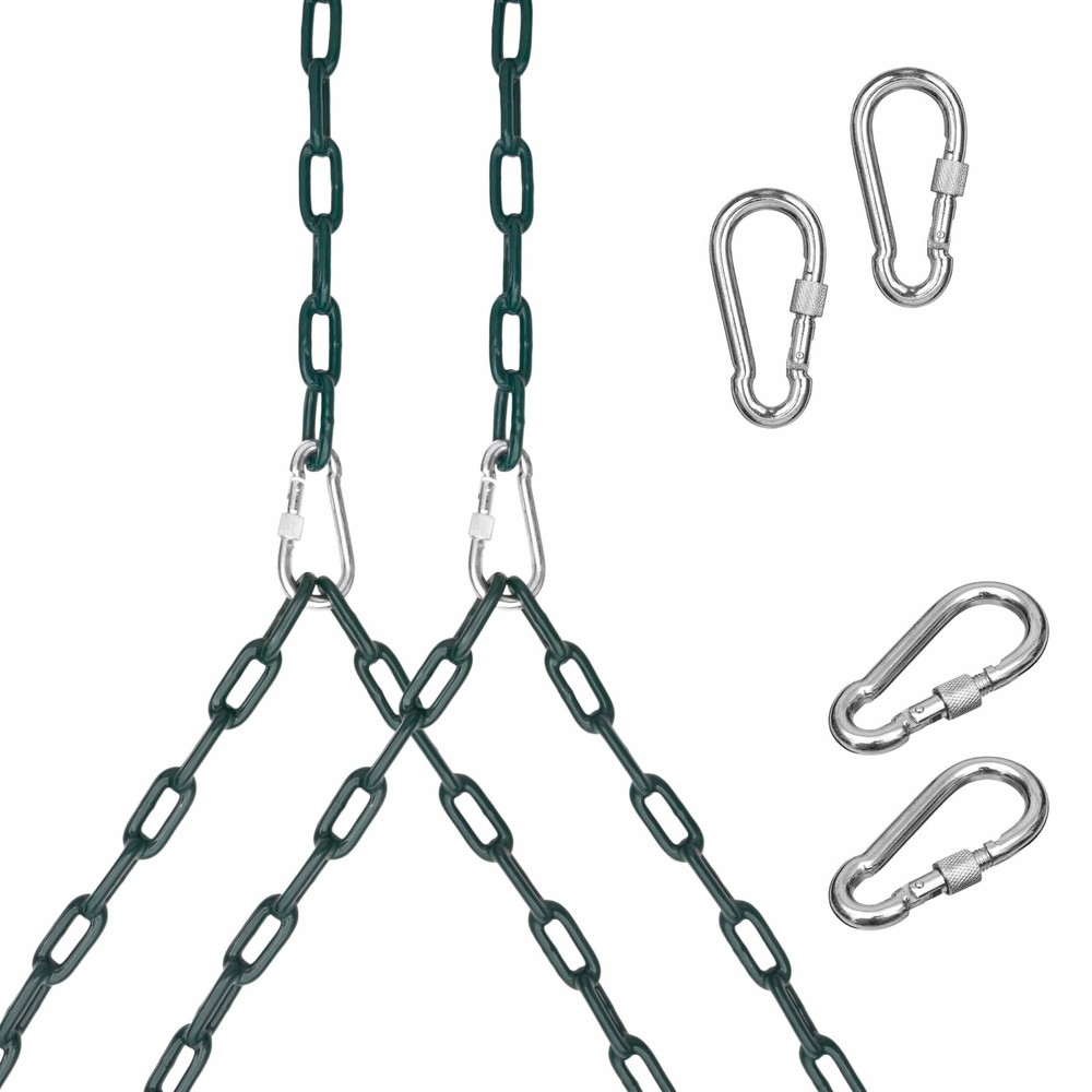 2 Pack Heavy Duty Porch Swing Hanging Chain Kit, Fully Plastic-Coated Steel C…