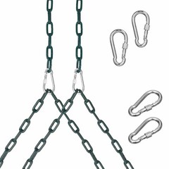 2 Pack Heavy Duty Porch Swing Hanging Chain Kit, Fully Plastic-Coated Steel C…