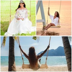 2 Pcs Wood Swing Seat Carbonized Hanging Wood Tree Swing with Adjustable Rope An
