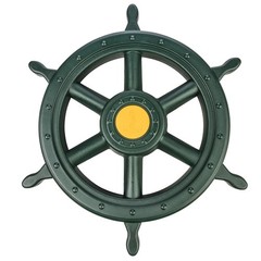 Yellow and Green Captain Ship Wheel Swing Set Accessory for Any Playset