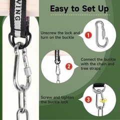 Swing Seat Kits – Heavy Duty Coated Chains for Kids Adults, Supporting 330 lb…