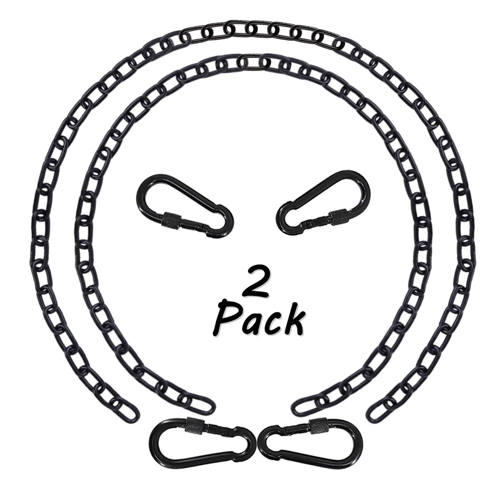 2 Pack 63in Hanging Swing Chain with 4 Carabiners, 660LB Capacity Hanging Kit…