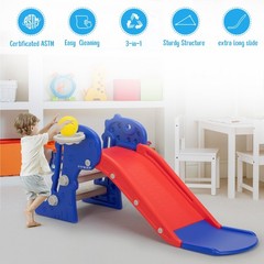 Nyeekoy 3 in 1 Toddler Slide, Kids Slide Climber 48”L*21.75”W*20.5”H, Blue