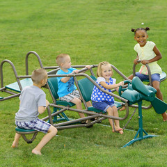 Flyer Teeter Totter Heavy-duty Powder-coated Steel Construction Earthtone Colors