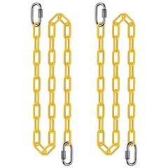 Heavy Duty 80″ Swing Chain Set – 2Pcs Coated with Carabiners & Hooks, 1000Lbs Ca