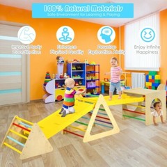Kids Indoor Triangle Climber Play Gym Set Playroom Toddler Activity Ladder Ramp