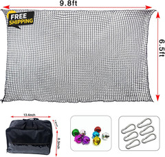 6.5×9.8FT Climbing Cargo Net Double Layer Playground Tree House Safety Net