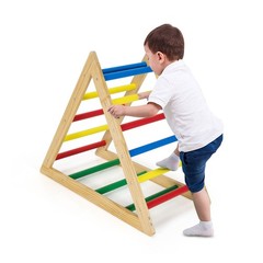 Costway Climbing Triangle Ladder Wooden Triangle Climber Educational Climber