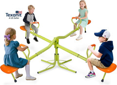 Kids Seesaw Playground Equipment Swivel Teeter Totter with 360 Degree Rotating,