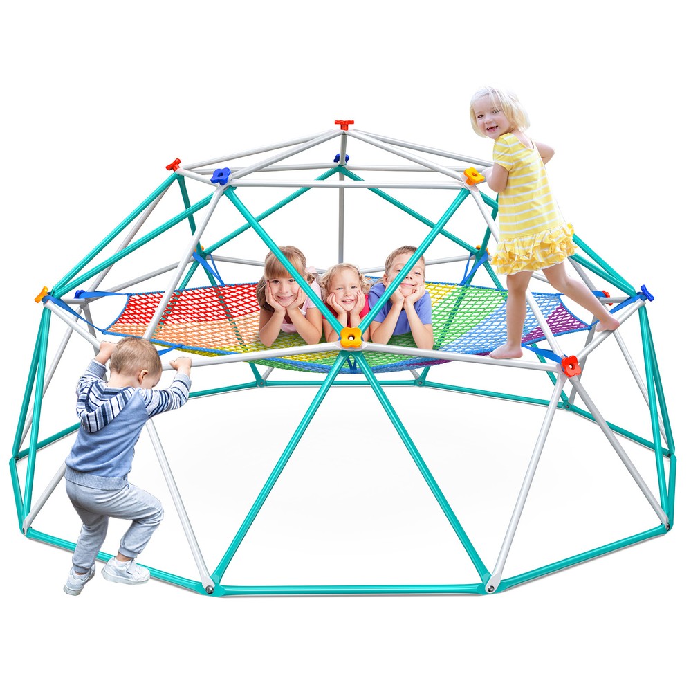Hapfan 10 ft Climbing Dome with Cargo Net for Kids Outdoor Play Jungle Gym 800lb