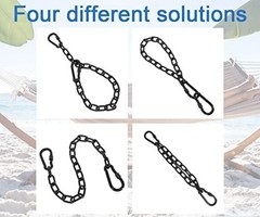 2 Pack 25in Hanging Swing Chain with 4 Carabiners, 440LB 2 Pack (25inch) Black