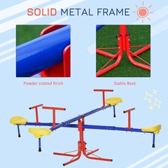 Metal Seesaw for Kids Outdoor Teeter Totter 4 Seat Backyard Playground Equipment