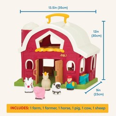 Portable Big Red Barn Playset – Fun for Toddlers 18 +, Easy Carry Design