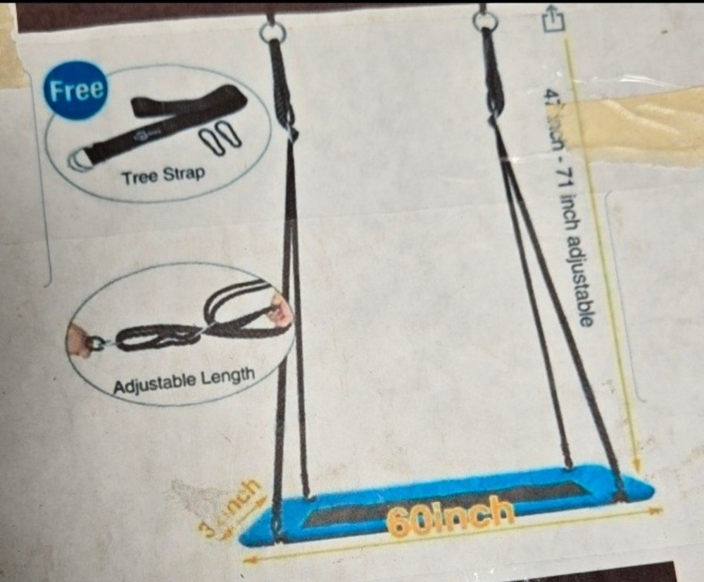 60 Inch Web Tree Swing Seat with Adjustable Length Straps (1 PC)