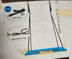 60 Inch Web Tree Swing Seat with Adjustable Length Straps (1 PC)