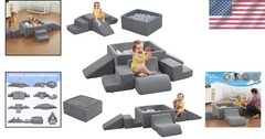 6PCS Soft Foam Climbing Blocks Set with Ball Pit – Safe Indoor Play for Toddlers