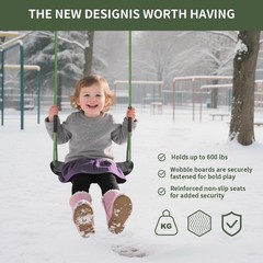 Heavy Duty Swing Seat Non-Slip Tree Swingset with Adjustable Rope and Carabin…