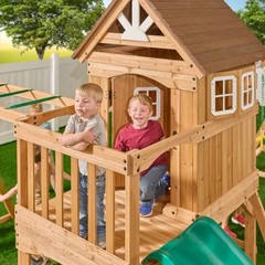 SWING SET PLAYSET OUTDOOR PLAYGROUND WOODEN BACKYARD EQUIPMENT CHILDREN PLAY NEW