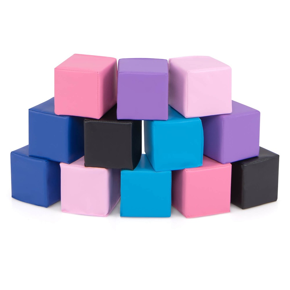 12 PCS Foam Building Blocks 5.5″ x 5.5″ Colorful Climbing Foam Soft Cubes