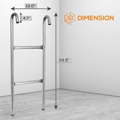 2 Step Weather Resistant Galvanized Steel Trampoline Access Climbing Ladder 4.7