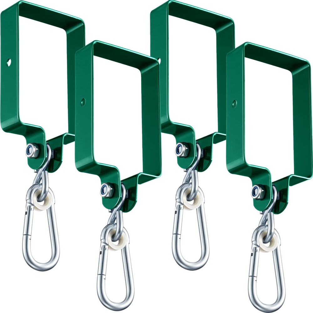 4 Pcs Metal Swing Set Accessories Includes Snap Hooks Brackets Attachments Sw…