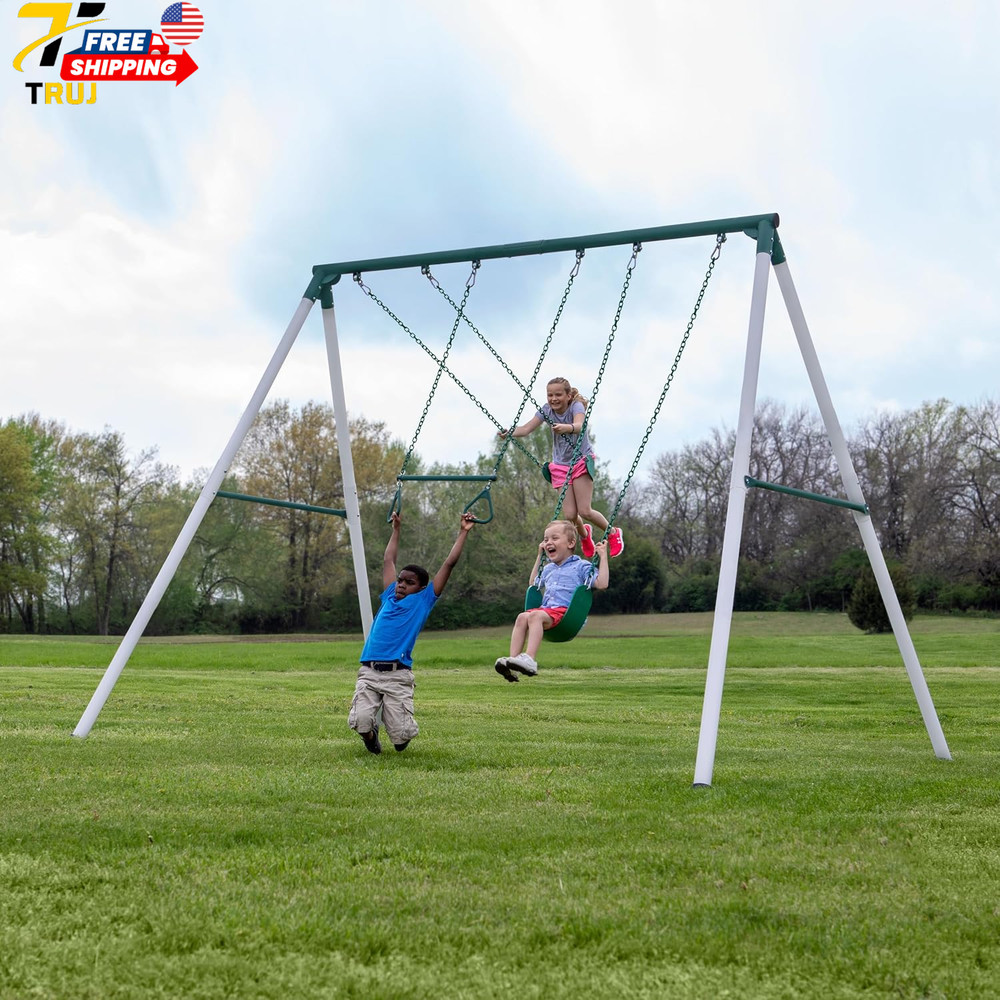 Backyard Discovery Big Brutus Galvanized Steel Swing Set Kit with Classic A-Fram