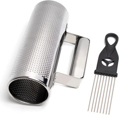 Metal Guiro Stainless Steel Hand Percussion Musical Instruments with Scraper 8″