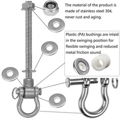 2 Bearing Silent Heavy Duty Swing Hanger Permanent Anti-Rust 180° Swing, 15