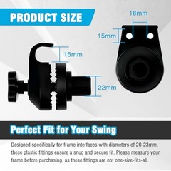 2 Pcs Garden Swing Plastic Fittings – Porch Patio Swing Frame Parts to Attach