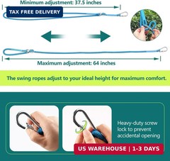 Adjustable Tree Swing Rope (2 Pack) Tree Swing Straps – Suitable for Outdoor Swi
