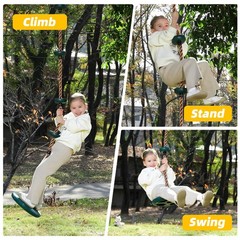 Climbing Rope Disc Swing for Kids Outdoor‌ – Heavy Duty ‌Tree Swings‌ with No…