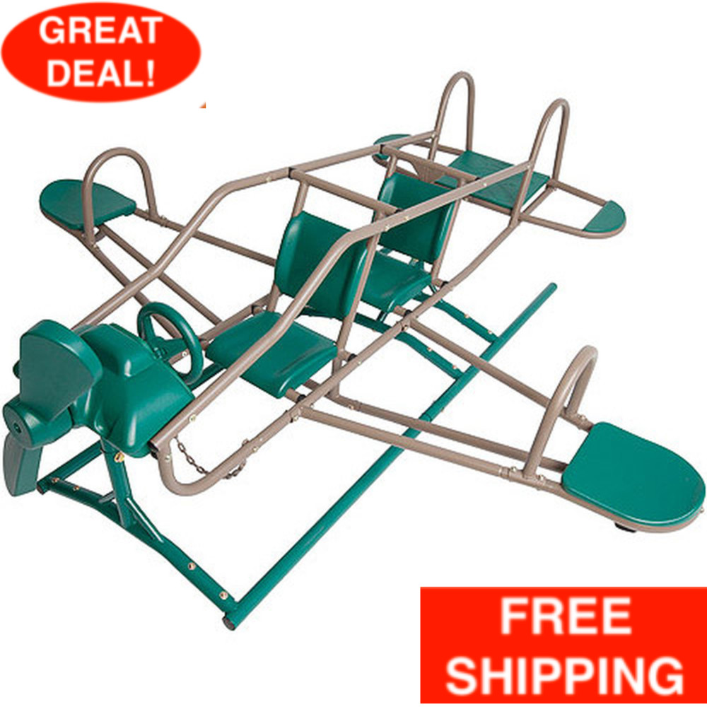 Flyer Teeter Totter Heavy-duty Powder-coated Steel Construction Earthtone Colors