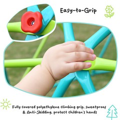 10 ft Climbing Dome Swing Set Jungle Gym w/Saucer Swing Outdoor Backyard Playset