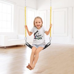 Swing Set Seat W/ 66 Inch Anti-Rust Chains Thermoplastic Coated Support 250lb