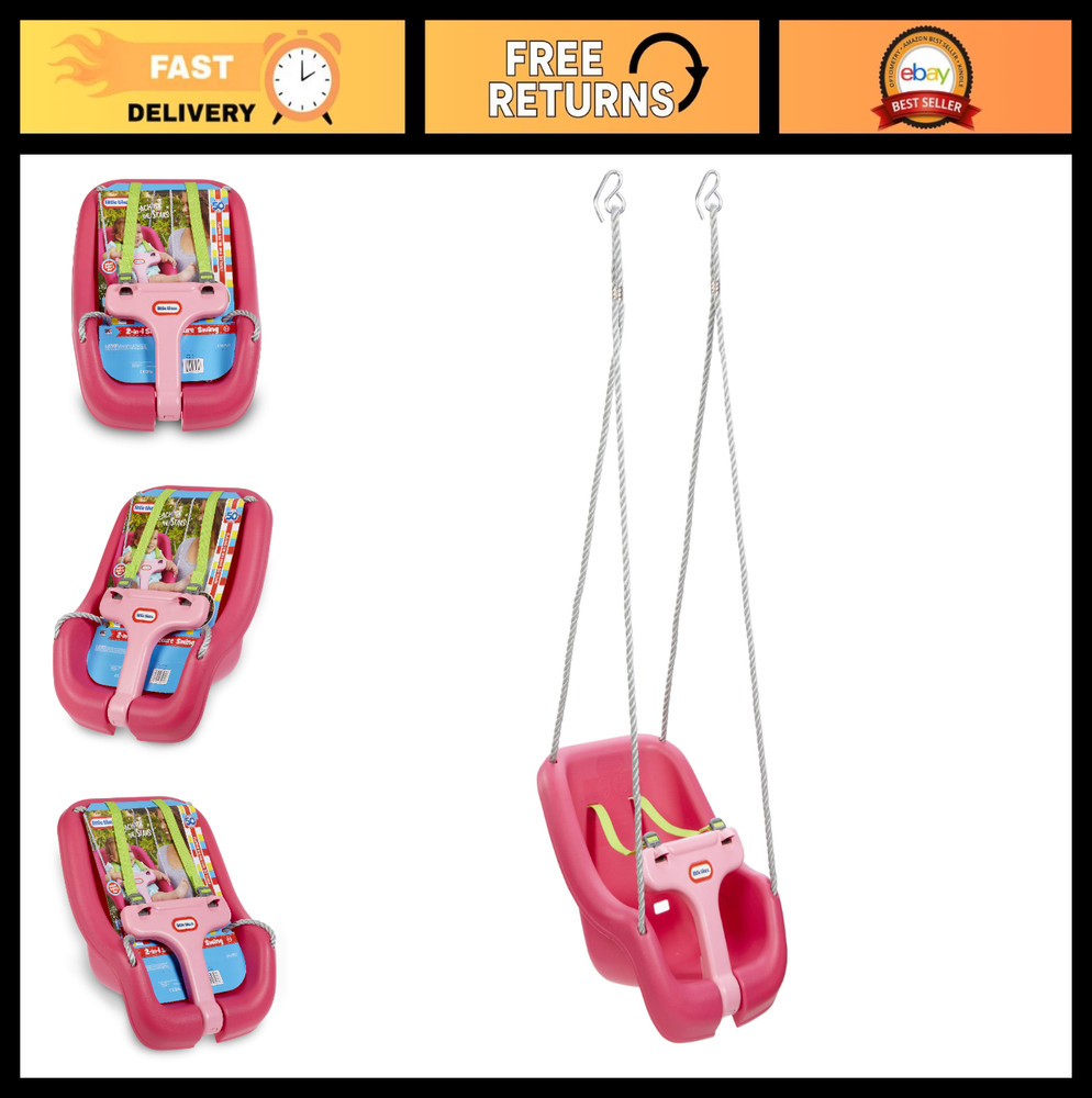 2-in-1 Snug & Secure Baby Swing – Adjustable, Safe, Outdoor Fun, Magenta
