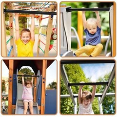 16.5″ Outdoor Monkey Bars Set of 6 – Black Metal Climbing Playground Ladder Kit