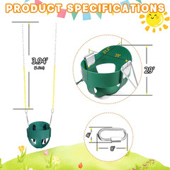 High Back Full Bucket Toddler Swing Seat with 3- Point Adjustable Safety Harness