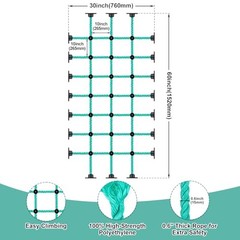 Climbing Net for Kids with Installation Base for 30″ × 60″ Wooden 30″ X 60″