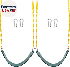 2PCS Swings Seats Heavy Duty with 66″ Chain, Playground Swing Set Accessories Re