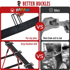 Ninja Line Obstacle Course, 50ft Ninja Slackline with Swing, Monkey Bar, Ladder