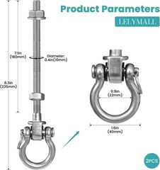 2 Pack Heavy Duty Swing Hangers with Quiet Bearings 3000LB Stainless Steel Hook