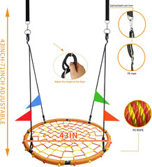 43″ Spider Web Swing,Tree Swing for Kids Outdoor,Outdoor Large Web Swings，900Lb