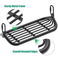 Heavy-Duty 17″ Metal Frame Swing Seat with 2 Carabiners, Swing for Backyard P…