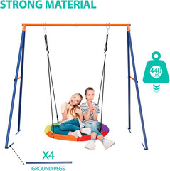 SUPER DEAL Swing Stand a Frame Heavy Duty Extra Large Full Steel Stand with Grou
